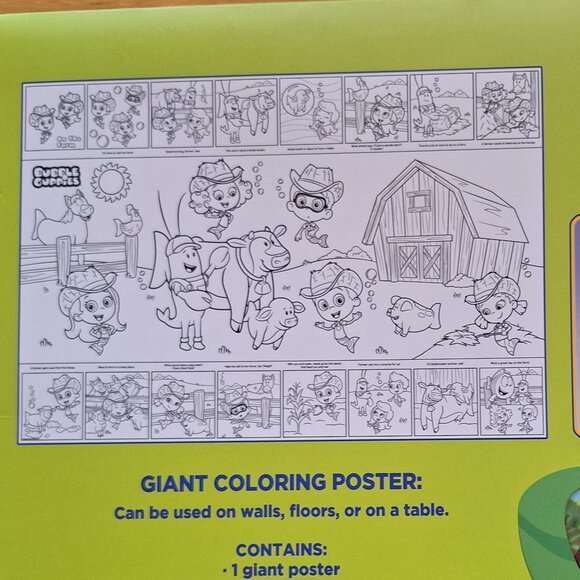 Kid's Nickelodeon Bubble Guppies 3 Foot Coloring Poster Bundle - Picture 2 of 2